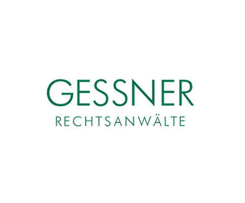 Das Logo der Rechtsanwaltskanzlei Gessner besteht aus zwei grünen Schriftzügen. Oben angeordnet und in größerer Schrift steht Gessner und unten Rechtsanwälte.